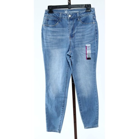 Ladies Juniors Teen Blue Denim High Rise Skinny Jeans Size 7 Medium NEW - Picture 1 of 3